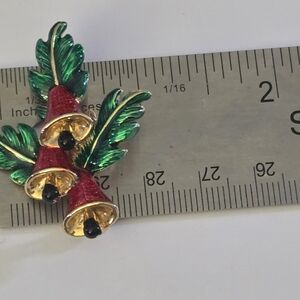 Vintage Christmas Bells La Scala 22kt Gold Plated BROOCH